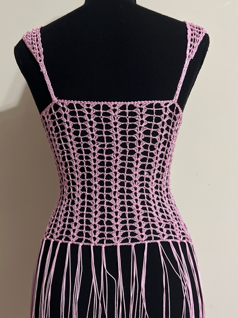 Cache Pink and White Crochet Fringe Beaded Tank - Picture 6 of 6